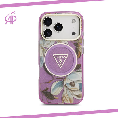 Vibrant Guess Magnolia Flower Cover with Magnetic Ring
