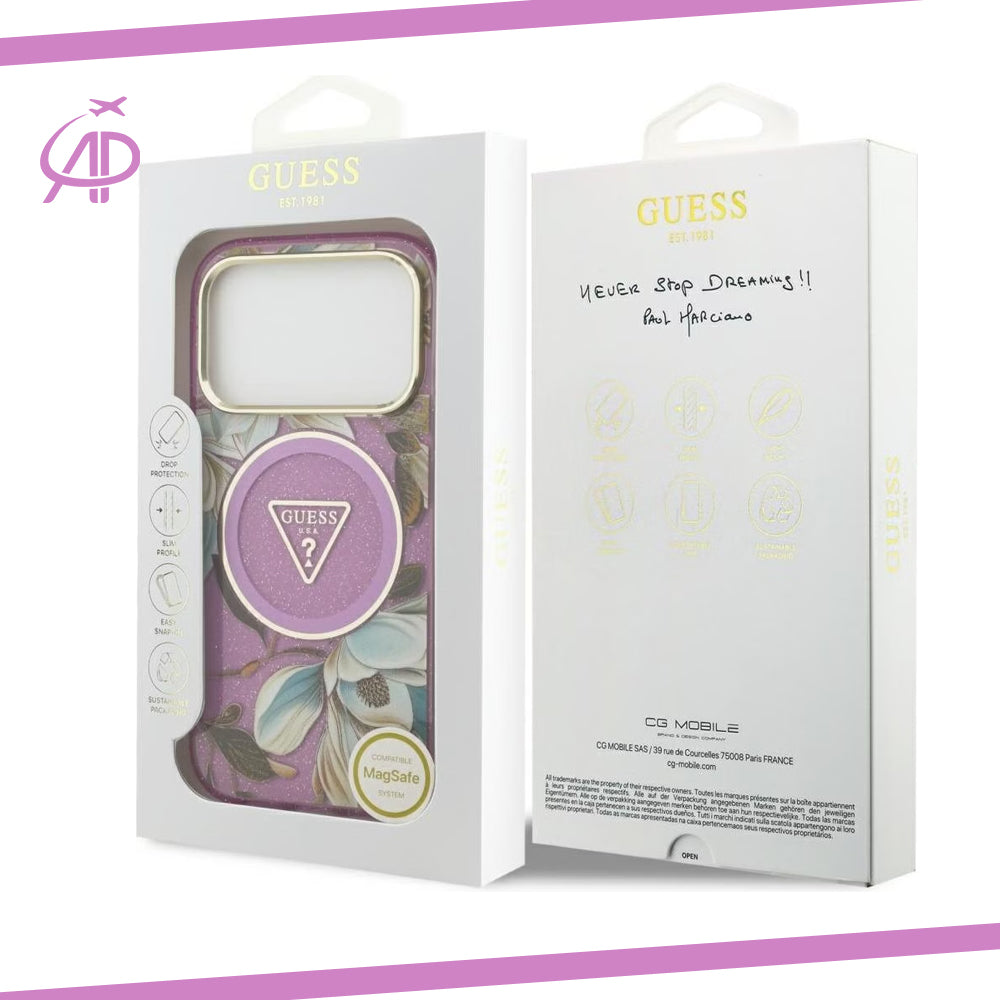 Vibrant Guess Magnolia Flower Cover with Magnetic Ring