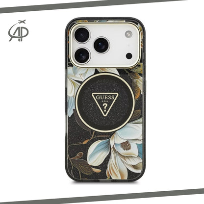 Vibrant Guess Magnolia Flower Cover with Magnetic Ring
