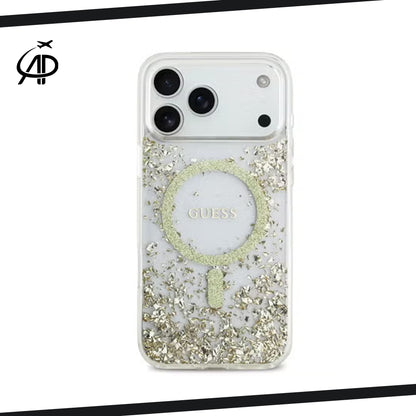 Dazzling Guess Foil Flakes Phone Cover with Magnetic Ring