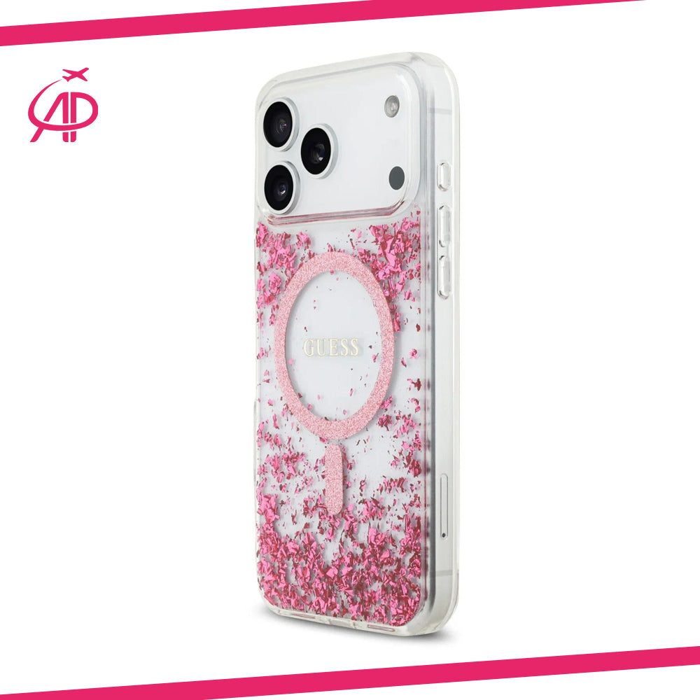 Dazzling Guess Foil Flakes Phone Cover with Magnetic Ring
