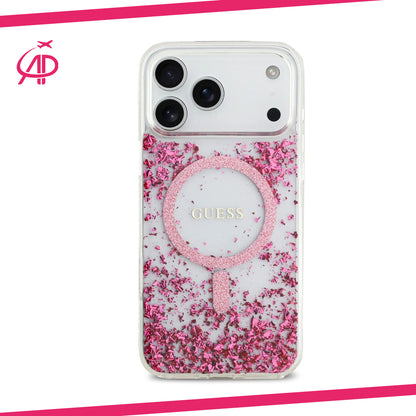 Dazzling Guess Foil Flakes Phone Cover with Magnetic Ring