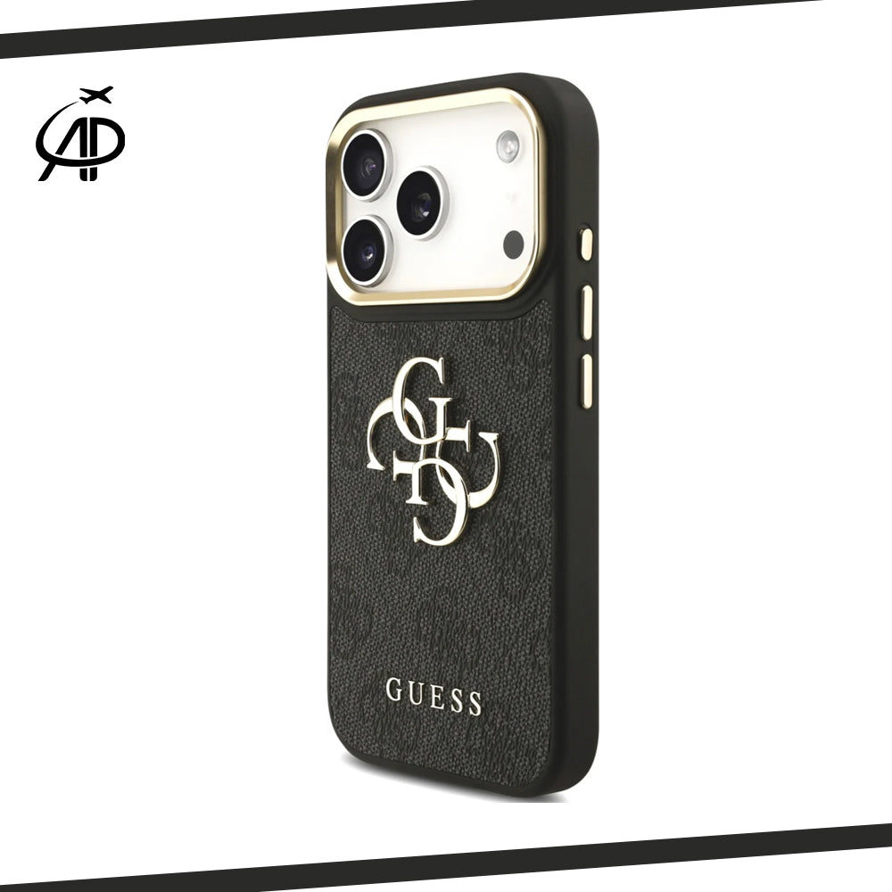 Luxurious Guess Signature Monogram Emblem Phone Cover - Black/Brown