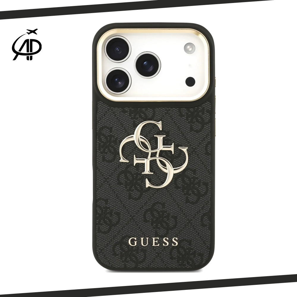 Luxurious Guess Signature Monogram Emblem Phone Cover - Black/Brown