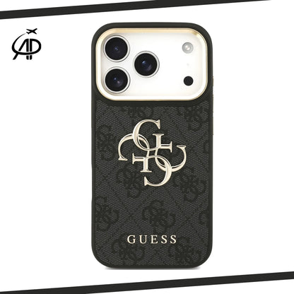 Luxurious Guess Signature Monogram Emblem Phone Cover - Black/Brown