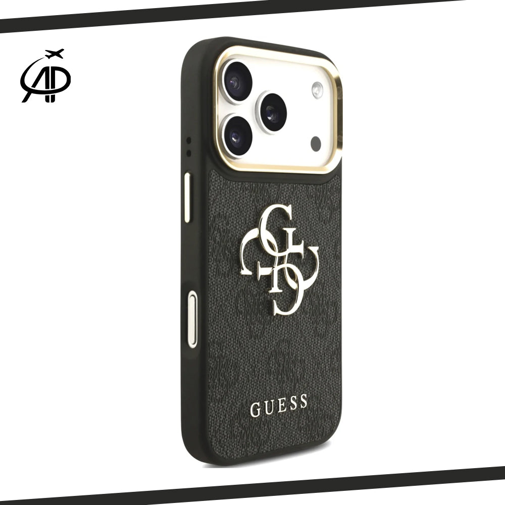 Luxurious Guess Signature Monogram Emblem Phone Cover - Black/Brown