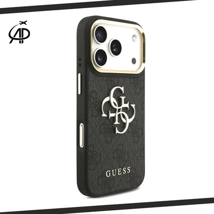 Luxurious Guess Signature Monogram Emblem Phone Cover - Black/Brown