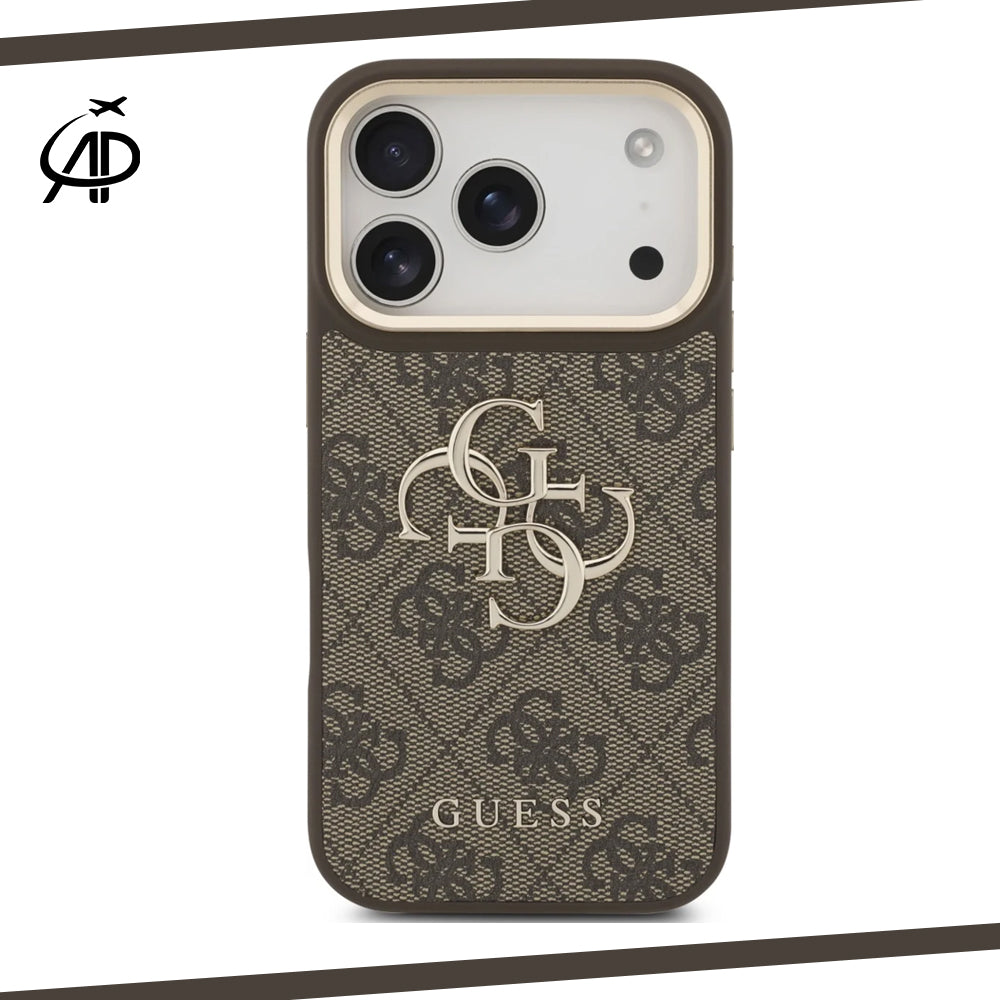 Luxurious Guess Signature Monogram Emblem Phone Cover - Black/Brown