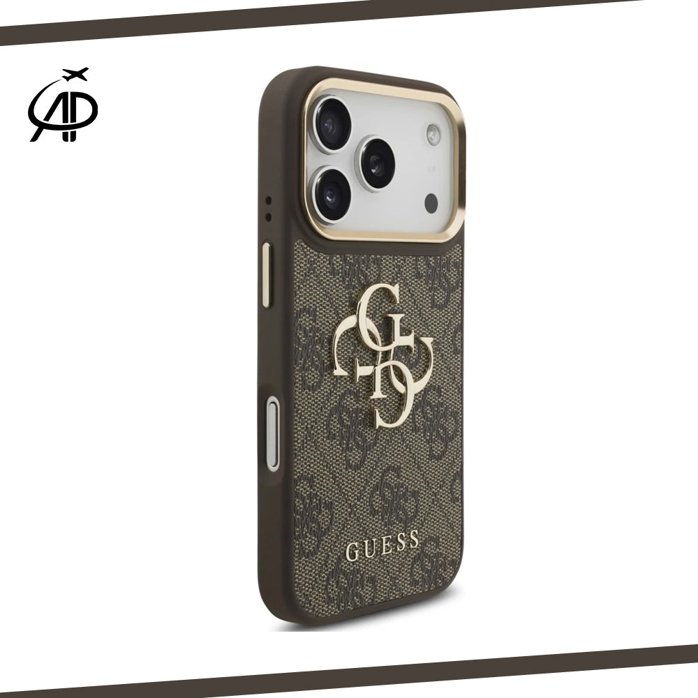 Luxurious Guess Signature Monogram Emblem Phone Cover - Black/Brown