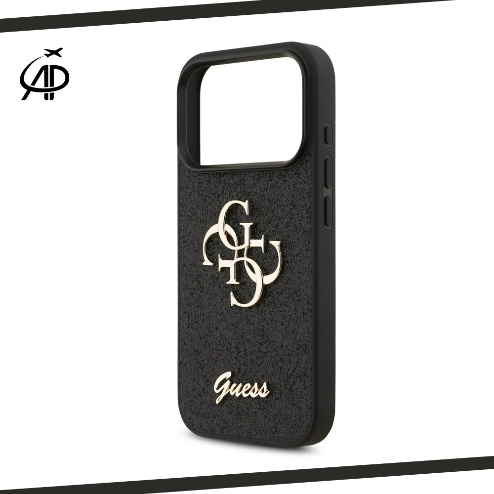 Premium Guess Signature Monogram Phone Cover - Black/Gold/Pink