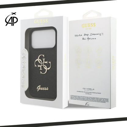 Premium Guess Signature Monogram Phone Cover - Black/Gold/Pink