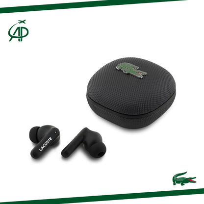 Lacoste Wireless Earbuds with Iconic Crocodile Charging Case