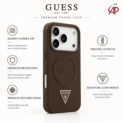 GUESS Brown Textured Phone Cover | Premium Designer Case