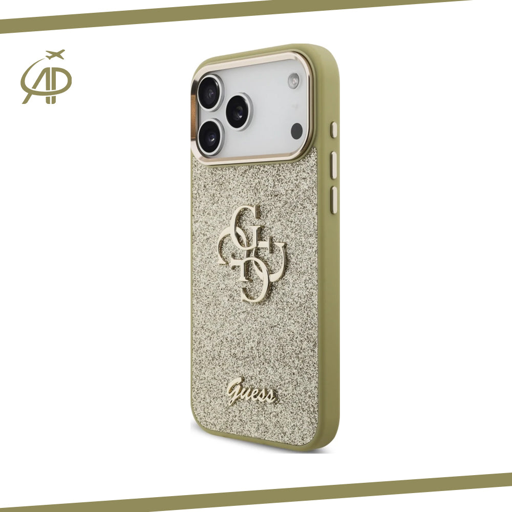 Premium Guess Signature Monogram Phone Cover - Black/Gold/Pink