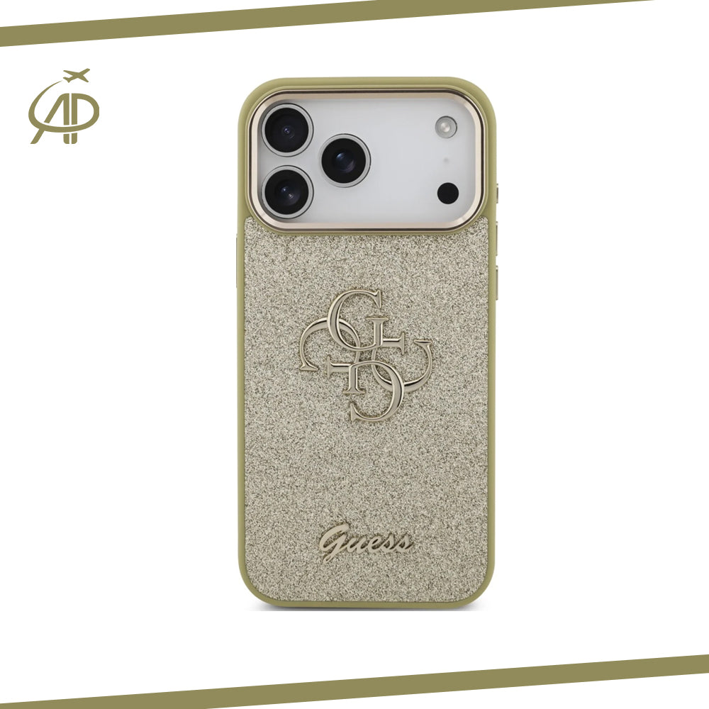 Premium Guess Signature Monogram Phone Cover - Black/Gold/Pink