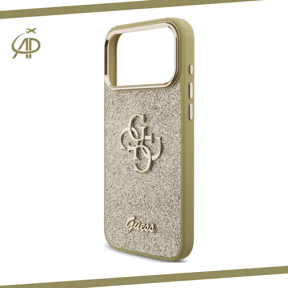 Premium Guess Signature Monogram Phone Cover - Black/Gold/Pink