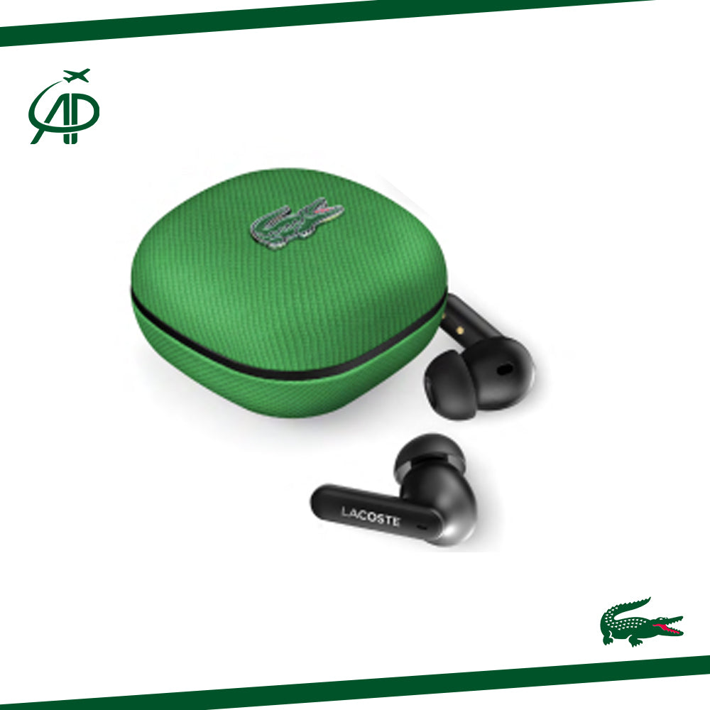 Lacoste Wireless Earbuds with Iconic Crocodile Charging Case