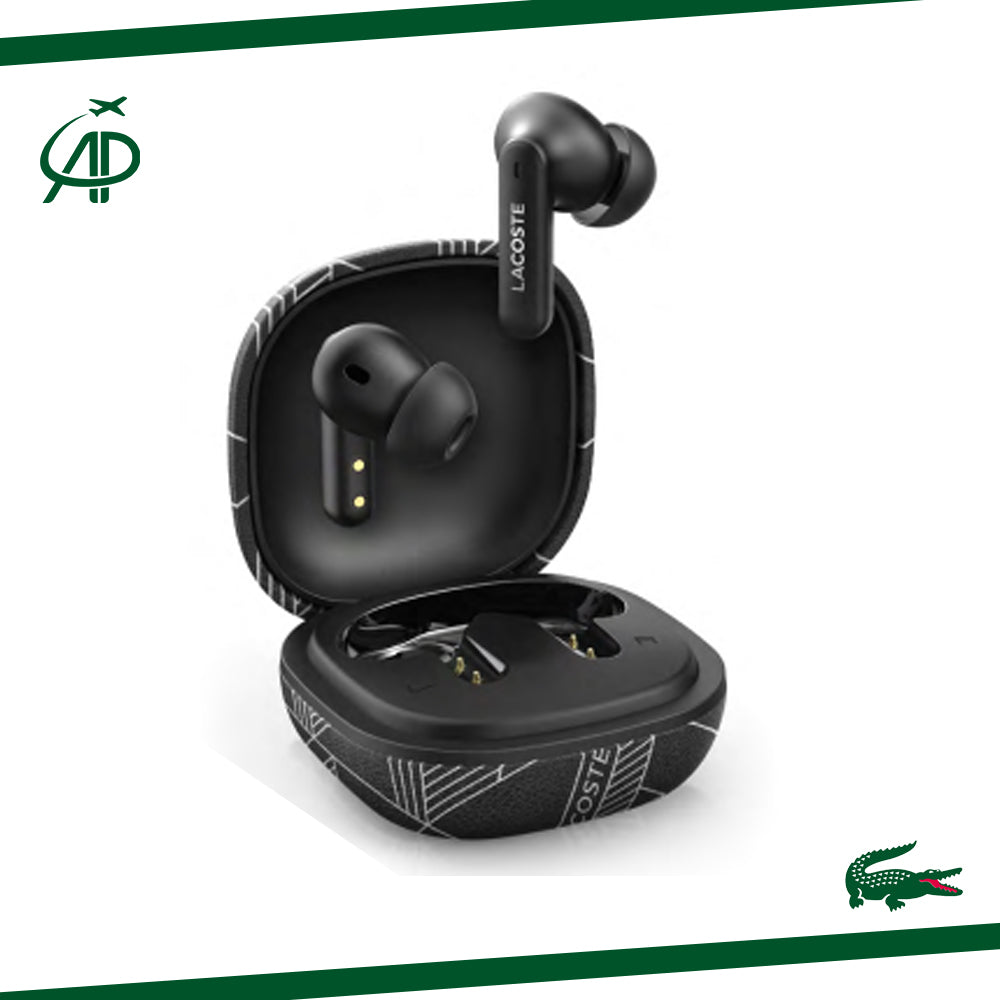 Lacoste Wireless Earbuds with Iconic Crocodile Charging Case