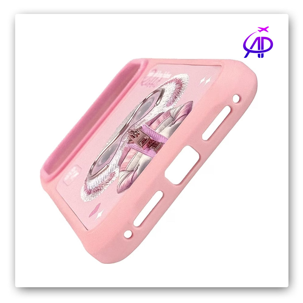 Nimmy Friends Fluffy Pink Bunny "Boldness" Magnetic Protection Case