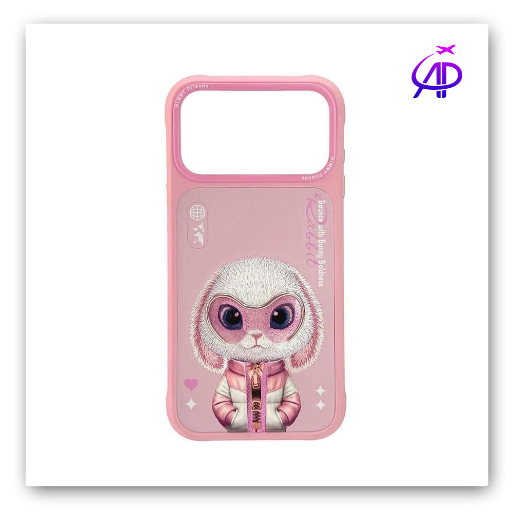 Nimmy Friends Fluffy Pink Bunny "Boldness" Magnetic Protection Case