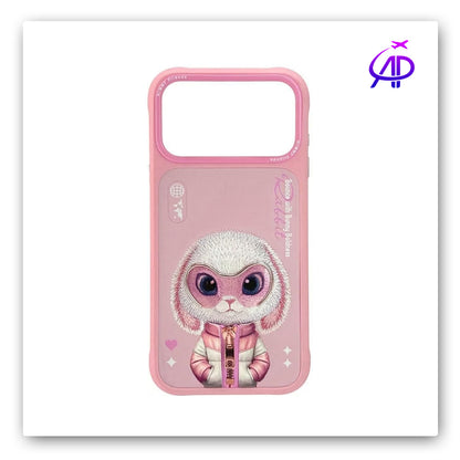 Nimmy Friends Fluffy Pink Bunny "Boldness" Magnetic Protection Case