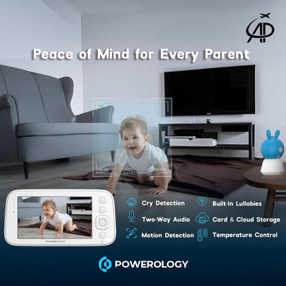 Powerology Full HD Baby Camera with Monitor & App