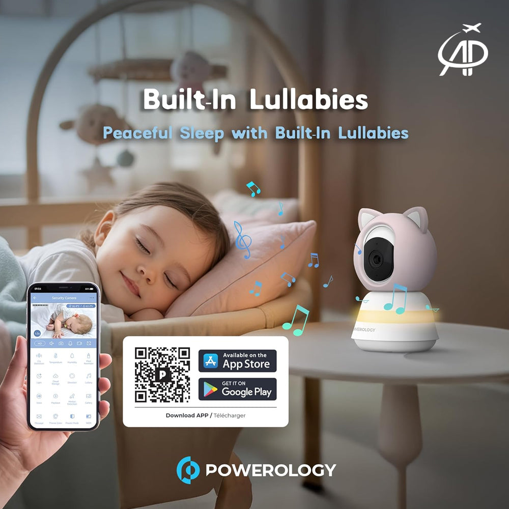 Powerology Full HD Baby Camera with Monitor & App