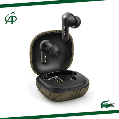 Lacoste Wireless Earbuds with Iconic Crocodile Charging Case