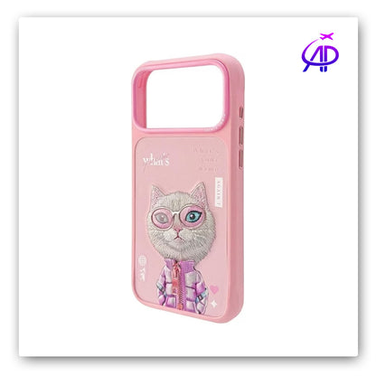 Nimmy Friends White Cat Pink Jacket Sassy Magnetic Case
