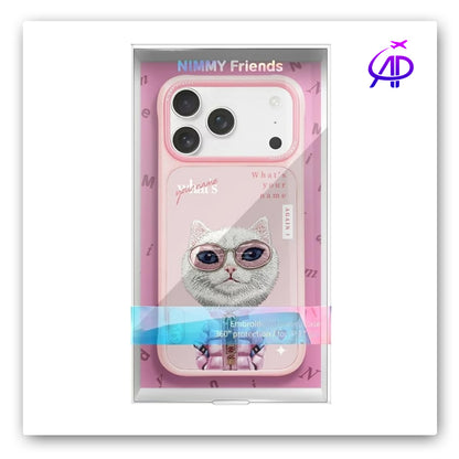 Nimmy Friends White Cat Pink Jacket Sassy Magnetic Case