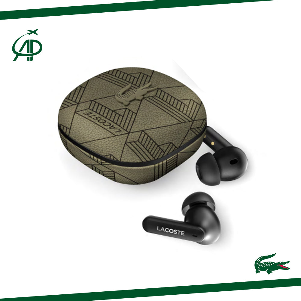 Lacoste Wireless Earbuds with Iconic Crocodile Charging Case