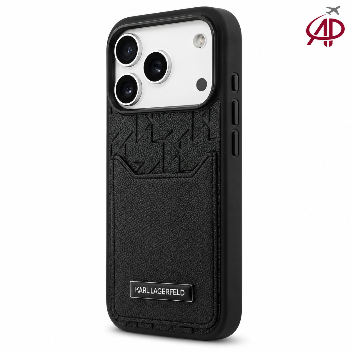 Karl Lagerfeld Black Monogram Card Holder Case