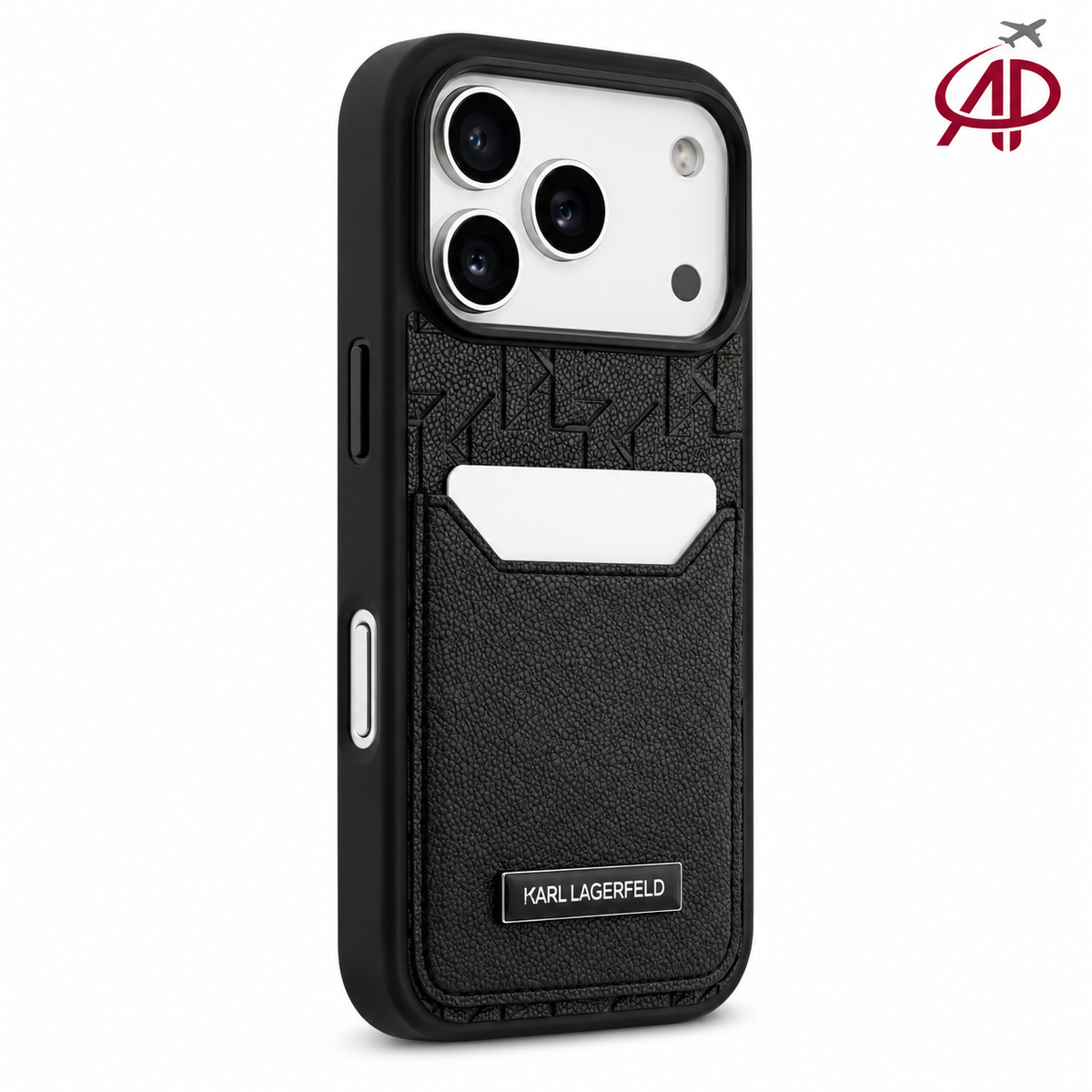 Karl Lagerfeld Black Monogram Card Holder Case