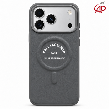Karl Lagerfeld Embossed Ring MagSafe iPhone Case – Charcoal Grey