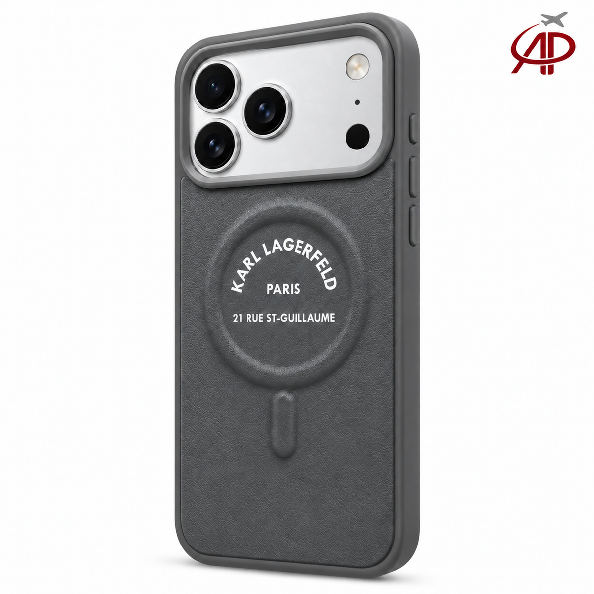 Karl Lagerfeld Embossed Ring MagSafe iPhone Case – Charcoal Grey