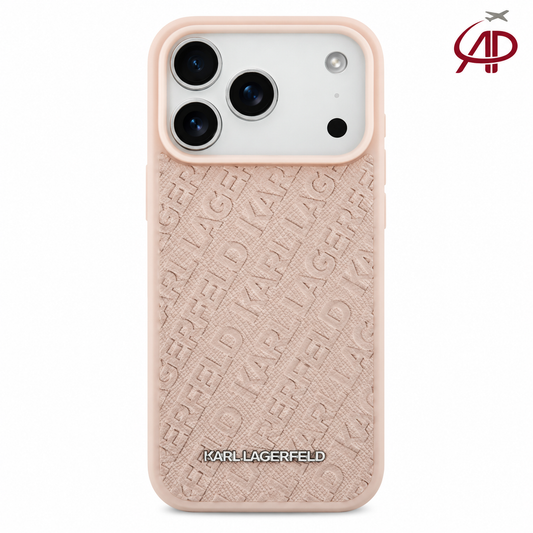 Karl Lagerfeld FW Stamped Monogram MagSafe iPhone Case – Pink