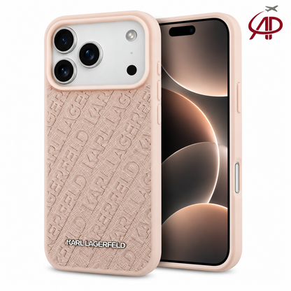 Karl Lagerfeld FW Stamped Monogram MagSafe iPhone Case – Pink