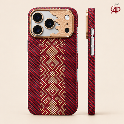 Benks Knight ArmorAir Kevlar MagSafe iPhone Case – Red & Gold