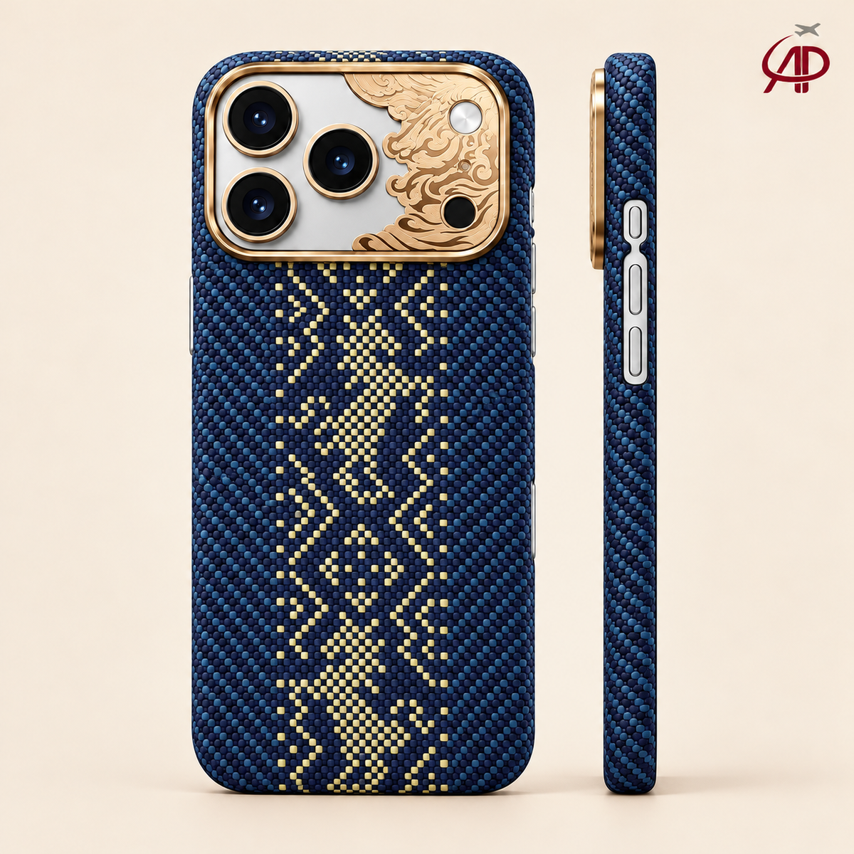 Benks Knight ArmorAir Kevlar MagSafe iPhone Case – Blue & Gold