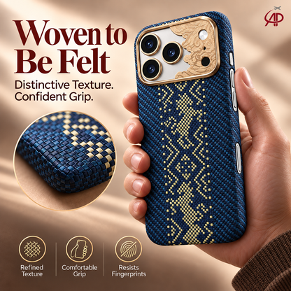 Benks Knight ArmorAir Kevlar MagSafe iPhone Case – Blue & Gold