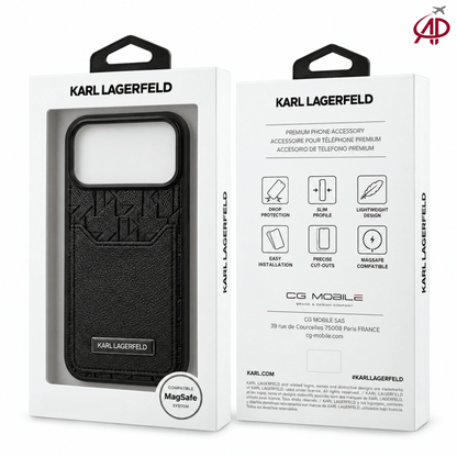 Karl Lagerfeld Black Monogram Card Holder Case