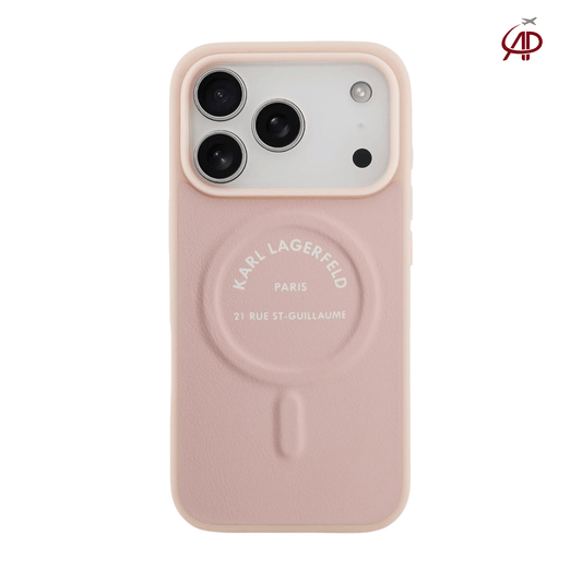 Karl Lagerfeld Embossed Open Ring RSG MagSafe Case – Pink