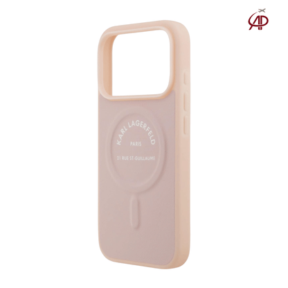 Karl Lagerfeld Embossed Open Ring RSG MagSafe Case – Pink