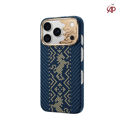 Benks Knight ArmorAir Kevlar MagSafe iPhone Case – Blue & Gold