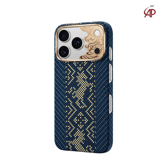 Benks Knight ArmorAir Kevlar MagSafe iPhone Case – Blue & Gold